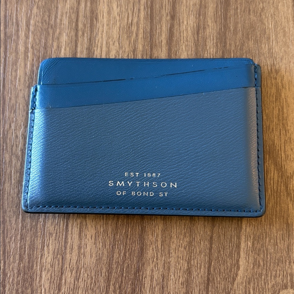 Smythson of Bond‎ St blue Card Case id wallet credit card business